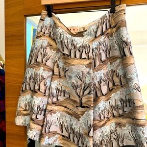 Marni Silk A-line Kick Pleat Skirt 44